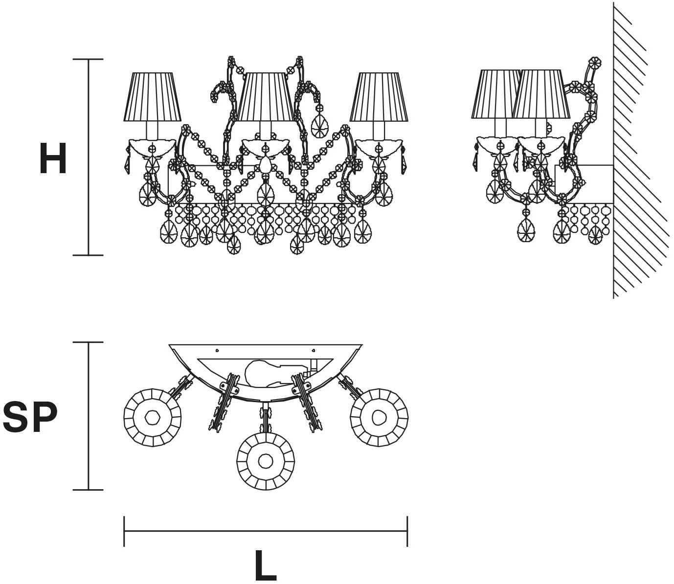 Masiero Бра из хромированного металла с кристаллами Maria teresa sun-id-1398067 - Вид №1