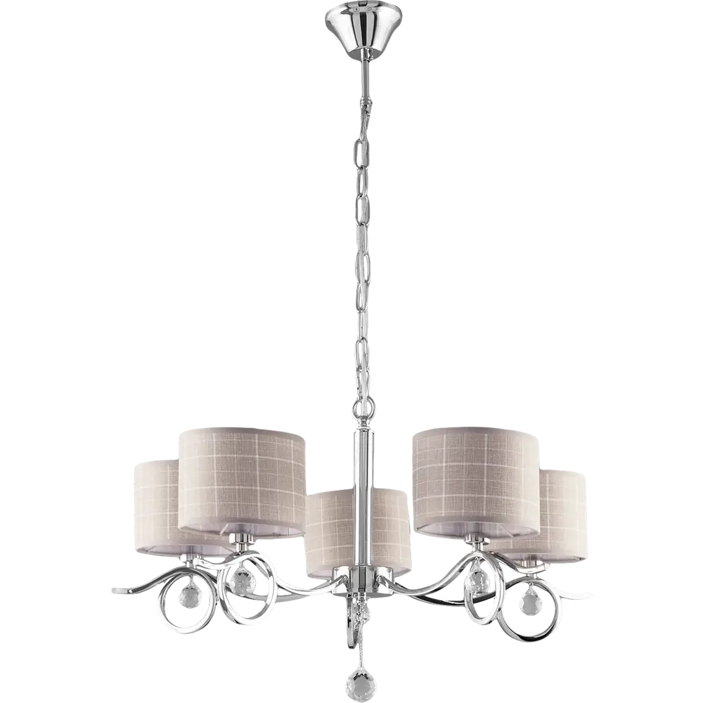 Люстра Freya Aurora: 5-рожковая потолочная в хроме и сером 89168090 STLM-0079383 - Вид №1
