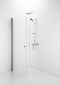 58908190 Гнутая дверь IFO Space SBNK, алюминиевый профиль, прозрачное стекло с ручкой, SBNK 900. Высота 1850 мм