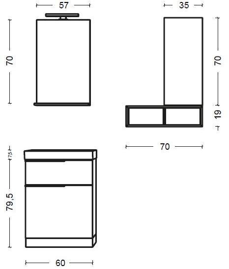 Mobiltesino Тумба под умывальник из ламината с зеркалом Fly sun-id-1373288 - Вид №2