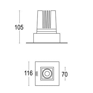 Алюминиевый светодиодный светильник Ghidini Lighting COMFORT EVO SQ ARCH-00051172 - Вид №3