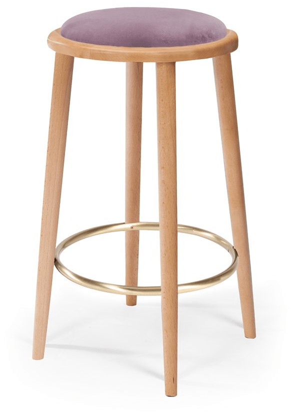 Mambo Unlimited Ideas Высокий деревянный табурет со встроенной подушкой Luc sun-id-1452353 - Вид №1