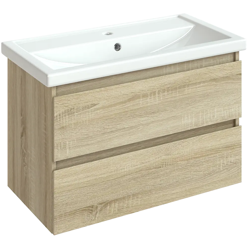 Тумба под раковину подвесная Vigo Matteo 80 см цвет дуб сонома STLM-2090196 - Вид №1