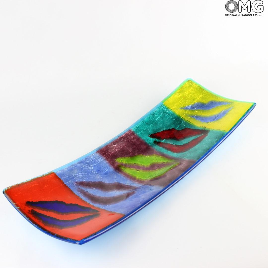 2209 ORIGINALMURANOGLASS Декоративное блюдце из муранского стекла Поцелуи - Pop Art 45 см  - Вид №1