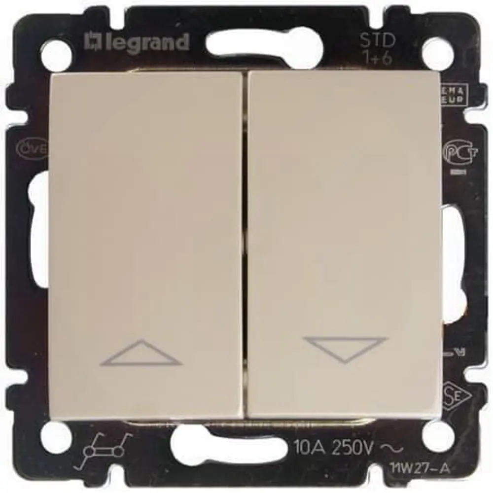 Выключатель для жалюзи Legrand VLN, цвет слоновая кость 82655679 STLM-2147005 Valena
