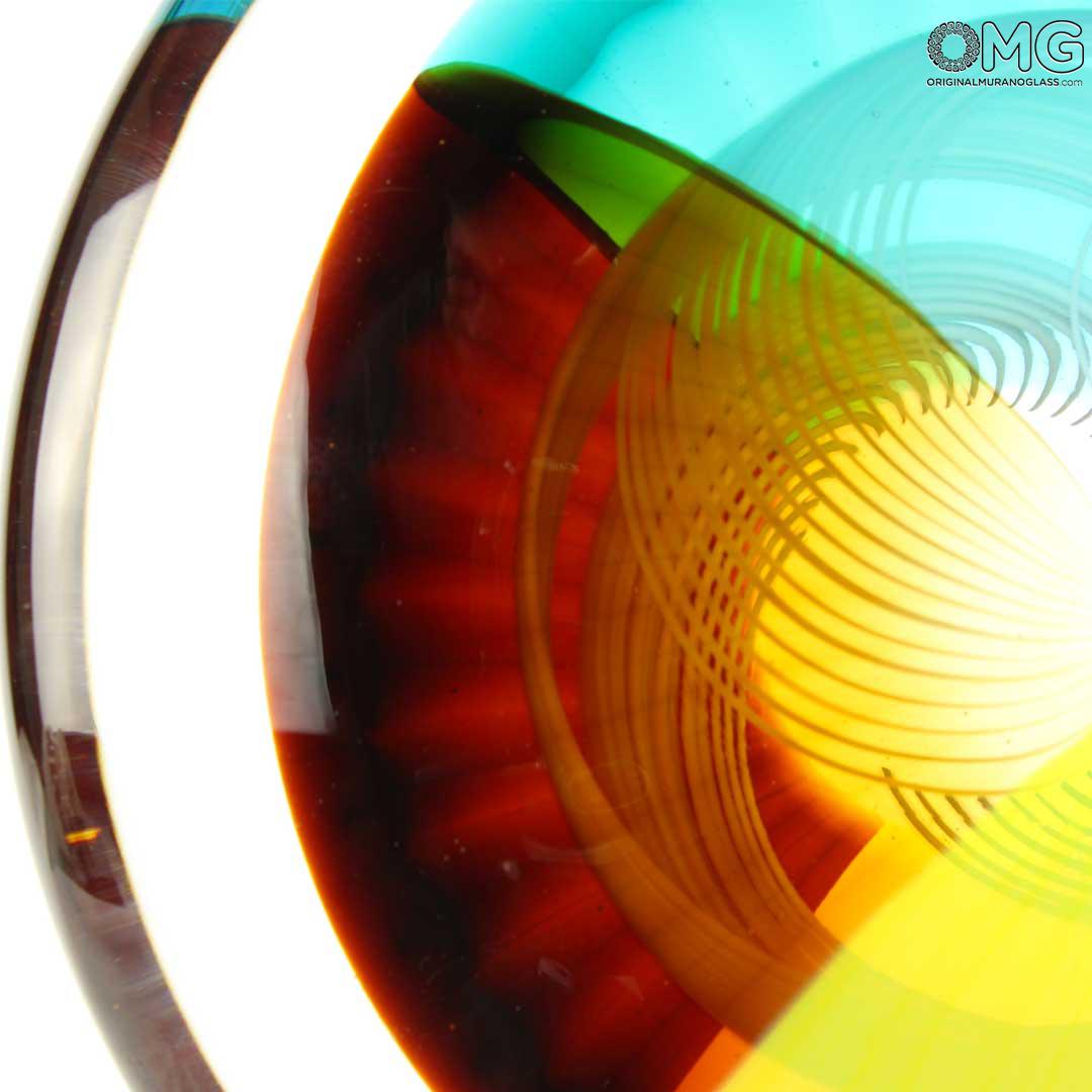 4514 ORIGINALMURANOGLASS Скульптура Мыльный пузырь - красно-синяя - соммерсо - муранское стекло OMG 8 см  - Вид №1