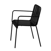 Stripes 548 Стул с подлокотниками на стальном каркасе, 4 ножки. Сиденье и спинка из литой стали. Катафорезное лечение. Et al. Stripes