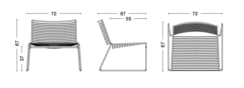 Штабелируемое стальное кресло с порошковым покрытием Hay Hee ARCH-00119691 - Вид №15