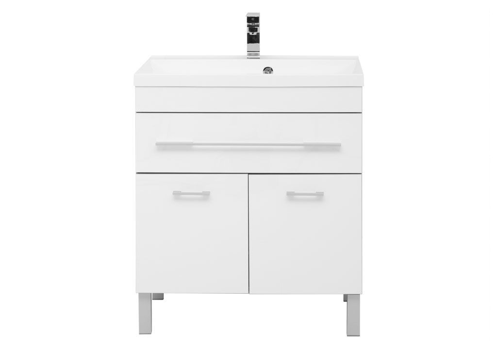 Тумба с раковиной Aquanet Верона NEW 75 белый (напольная 1 ящик 2 дверцы) 0018270600204118 - Вид №2