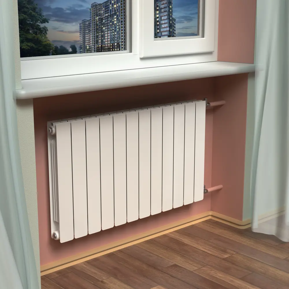 Радиатор секционный Rifar Flip 500/75 6 секций боковое подключение биметалл белый STLM-2150642 - Вид №7