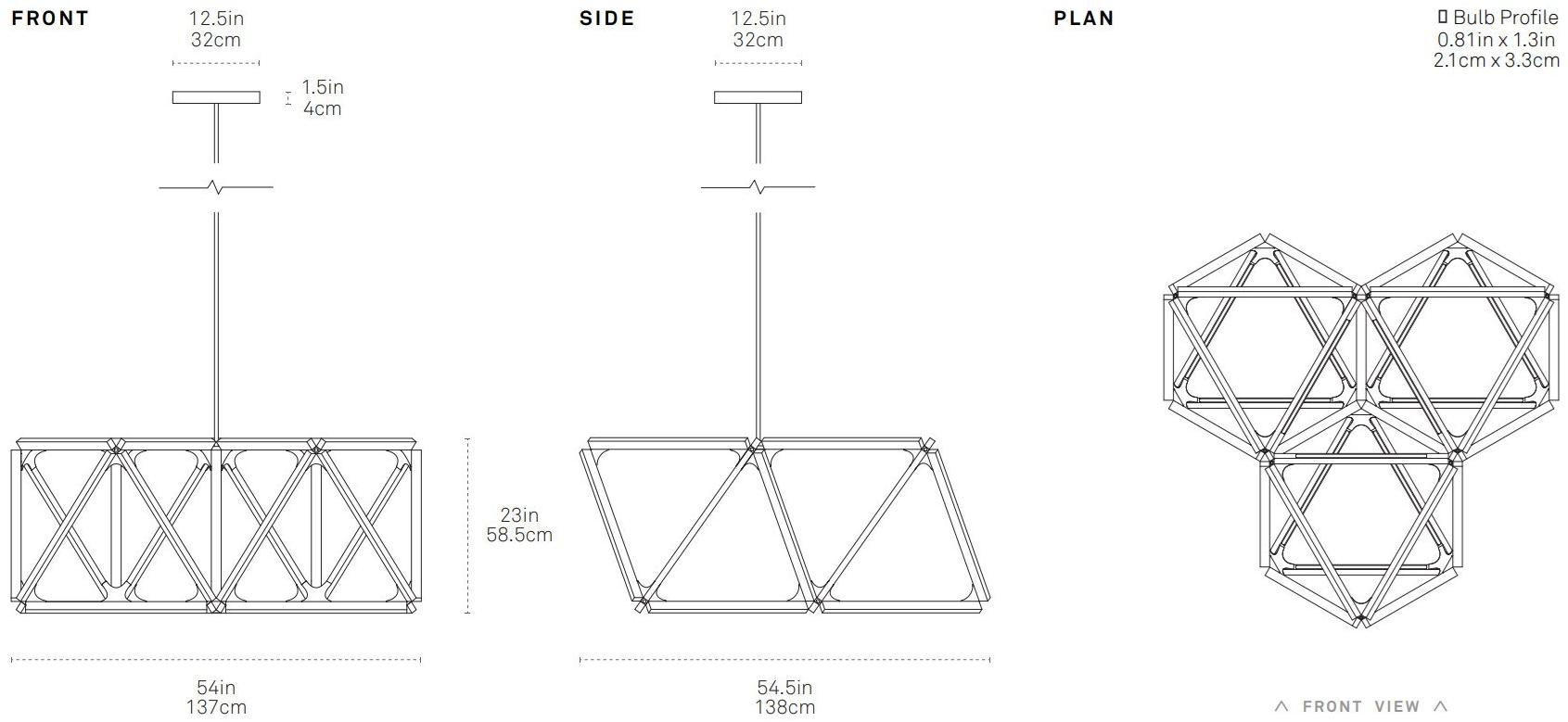 Stickbulb Led подвесной светильник из дерева The x collection sun-id-1484272 - Вид №3