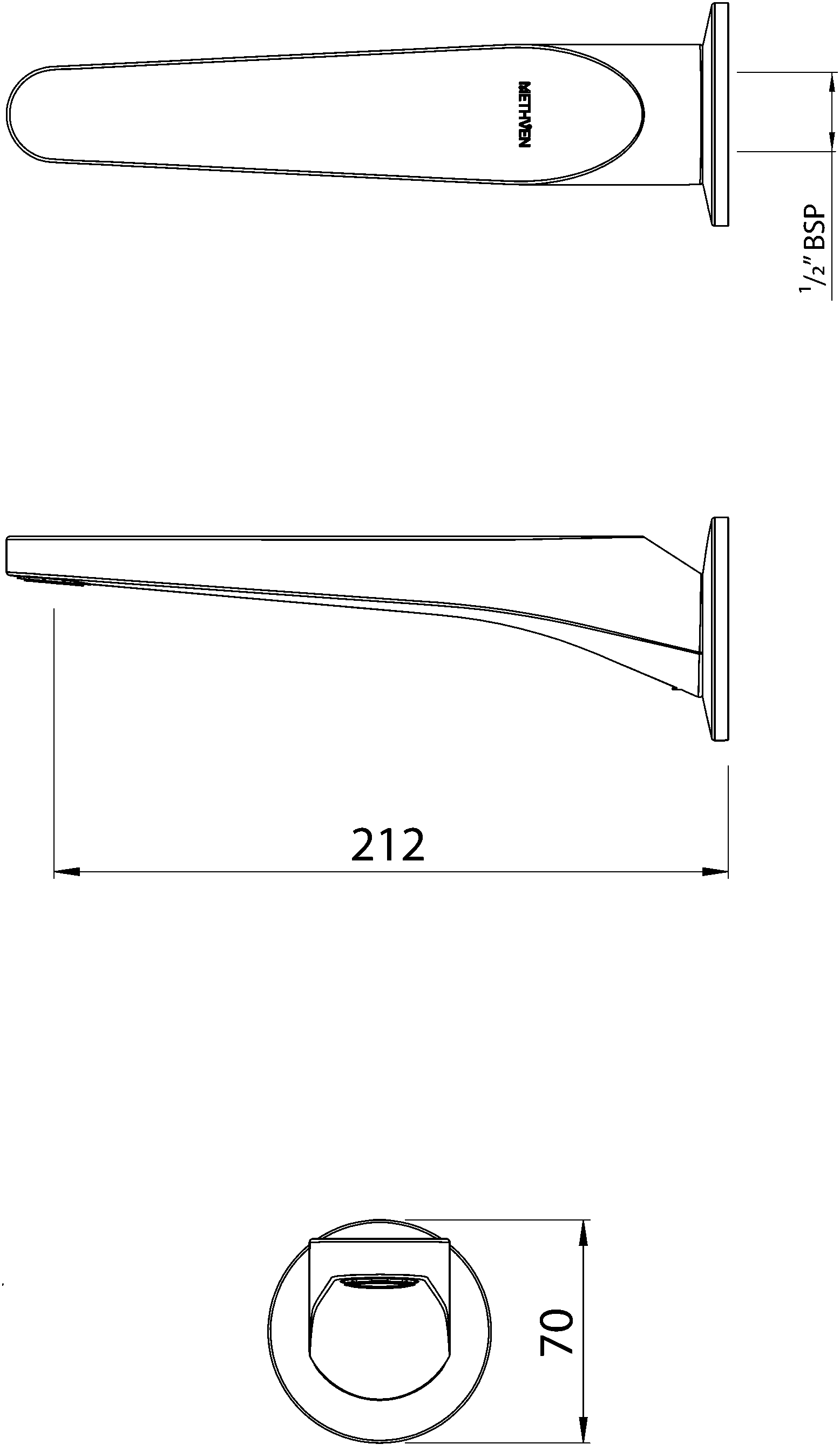 MASPW210CP Настенный излив для ванны Maku Methven - Вид №1