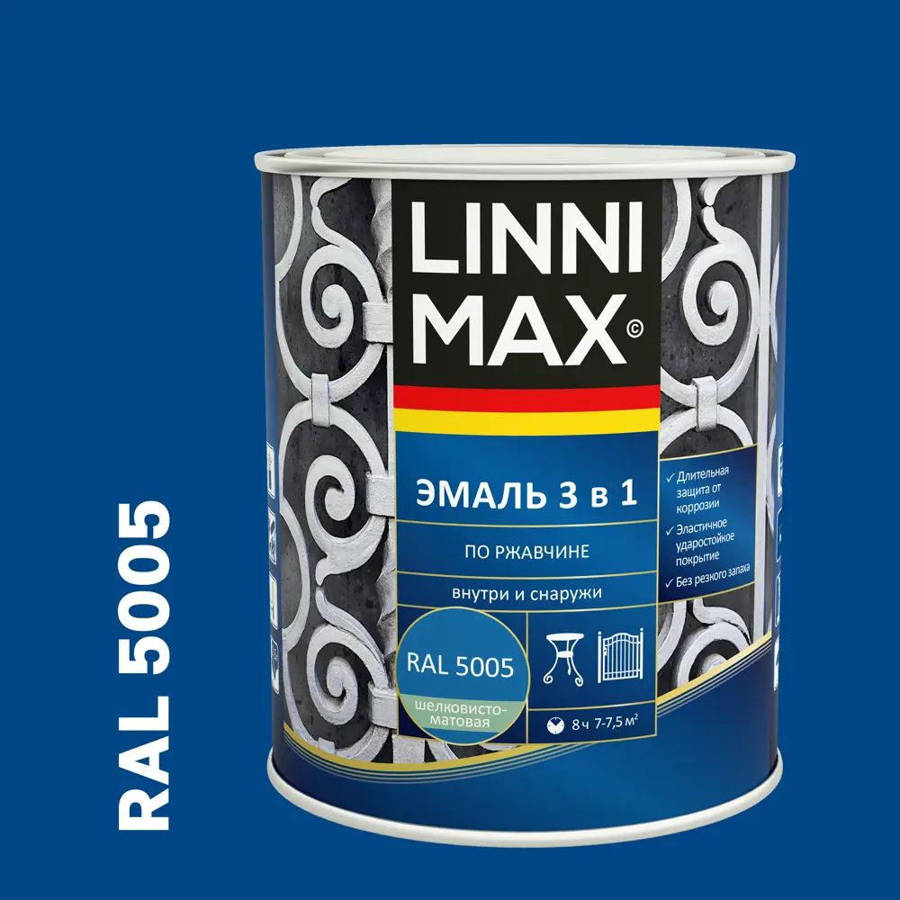 LINNIMAX Грунт-эмаль 3 в 1 по ржавчине - антикоррозийная защита металла 89349589 STLM-1540154