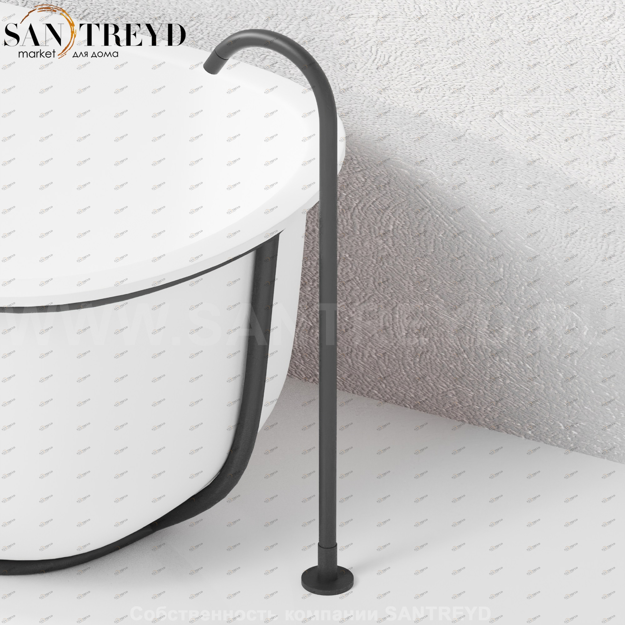 Смеситель ARUB1400000E FEZ 2 для ванны черный матовый Agape