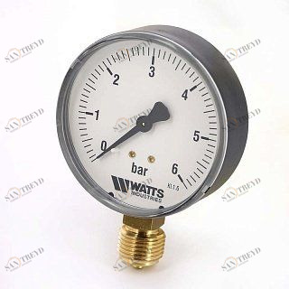 Манометр радиальный F+R200 63 мм 1/4" 6 бар WATTS 10007723