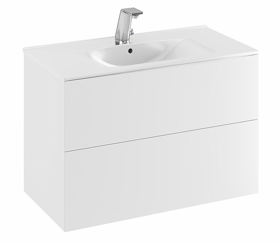 9751021111 IDO Elegant напольная тумба под умывальник, с двумя ящиками, W = 600 мм, W1 = 610 мм, белый - Вид №4