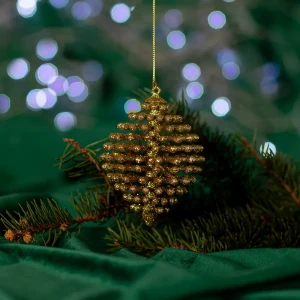 89377730 Новогоднее украшение Шишка JM241906 золотой STLM-1472125