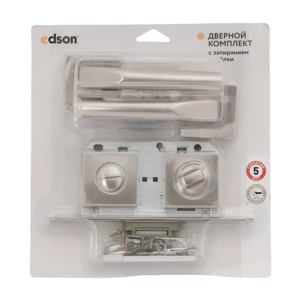 Дверная ручка на розетке Edson WC 26-Q2 без запирания цвет никель 89456844 STLM-2178474  - Вид №2