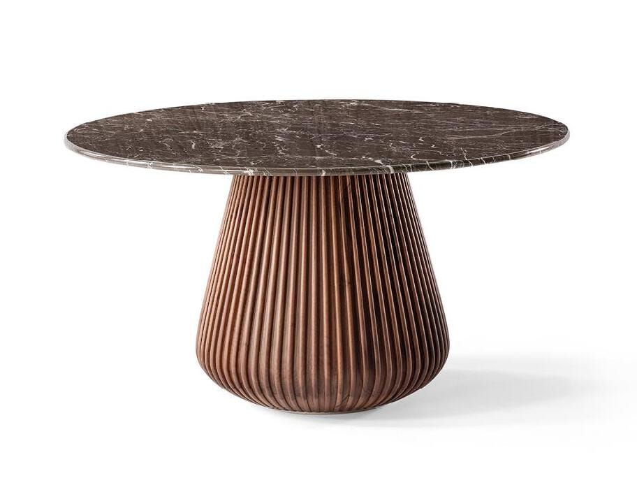 Круглый стол с мраморной столешницей и деревянным основанием Mobi VIZIER ARCH-00078314