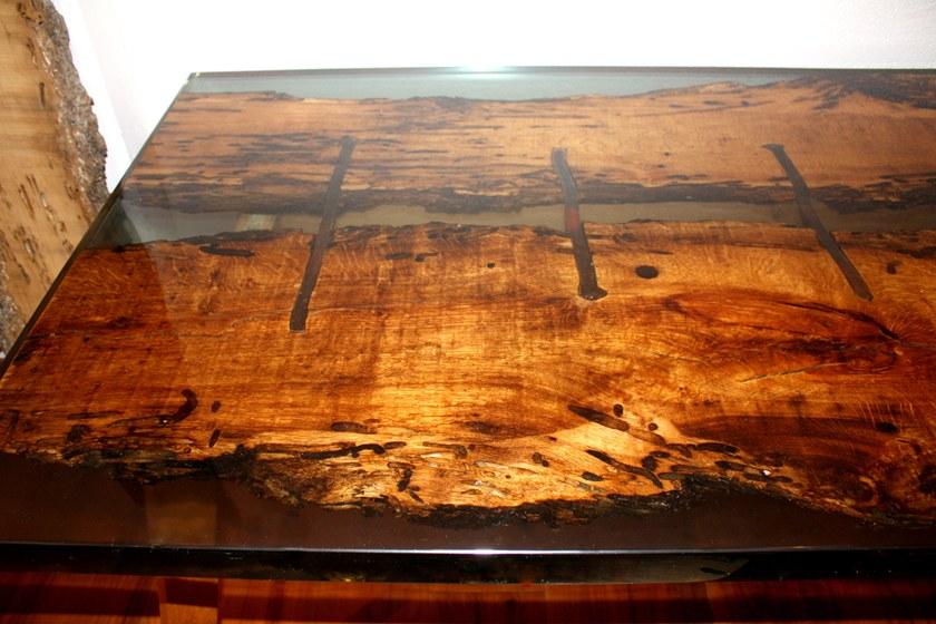 ANTICO TRENTINO Прямоугольный журнальный столик Lebrìc design - legno e resina sun-id-1382470 - Вид №7