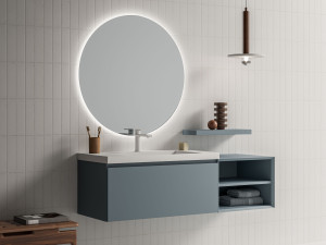 Подвесной шкаф для умывальника со встроенной раковиной