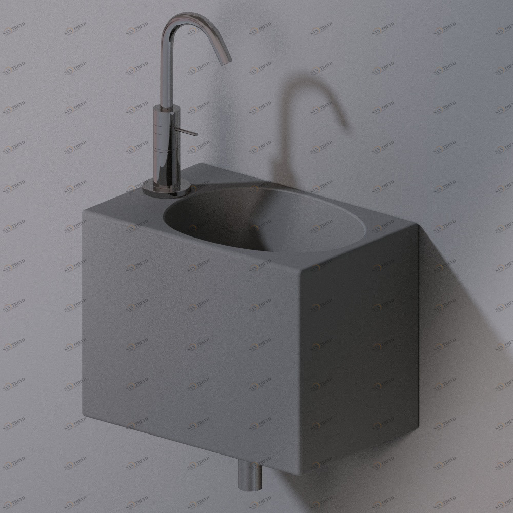 L311T0R1V1.116 Подвесная раковина настенная прямоугольная A. e T. Italia IDEA серая AeT ITALIA