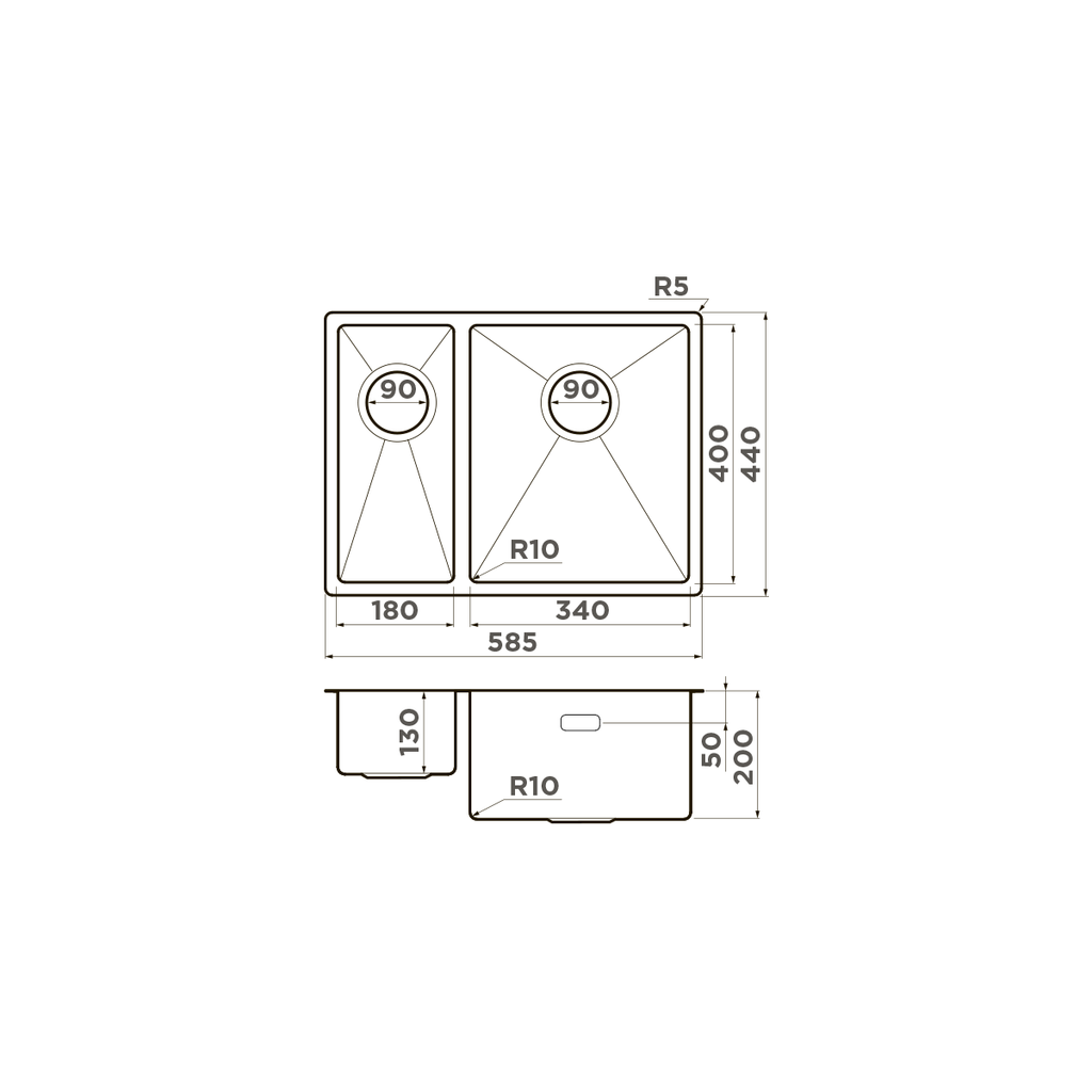Кухонная мойка Taki 58-2-U/IF IN-R OMOIKIRI 4993767 - Вид №5
