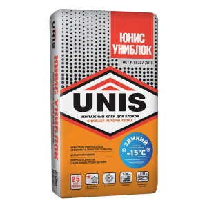 Клей для блоков Unis Униблок зимний 25 кг