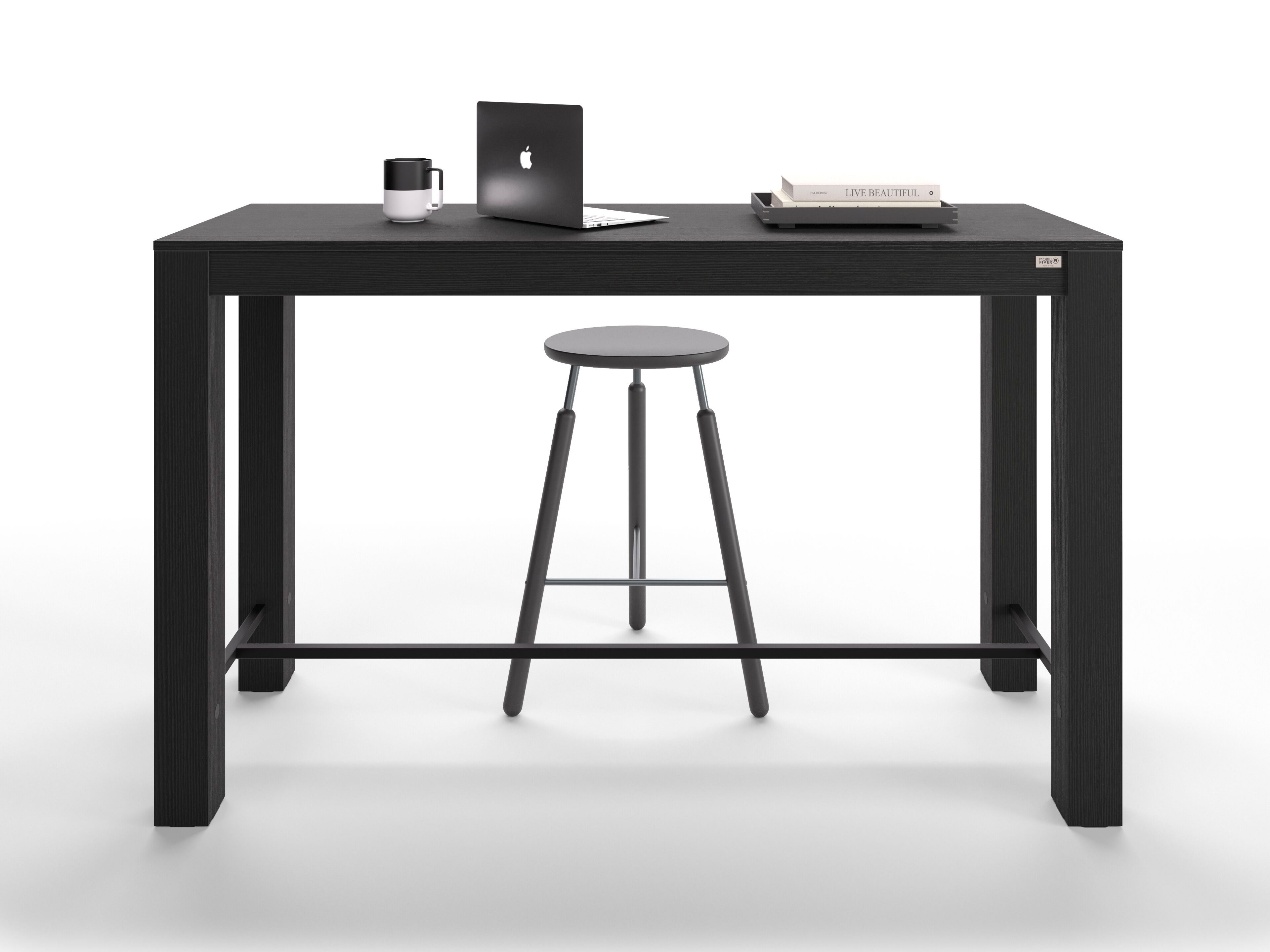 Высокий прямоугольный стол из черного ясеня Mobili Fiver Rachele ARCH-00034497