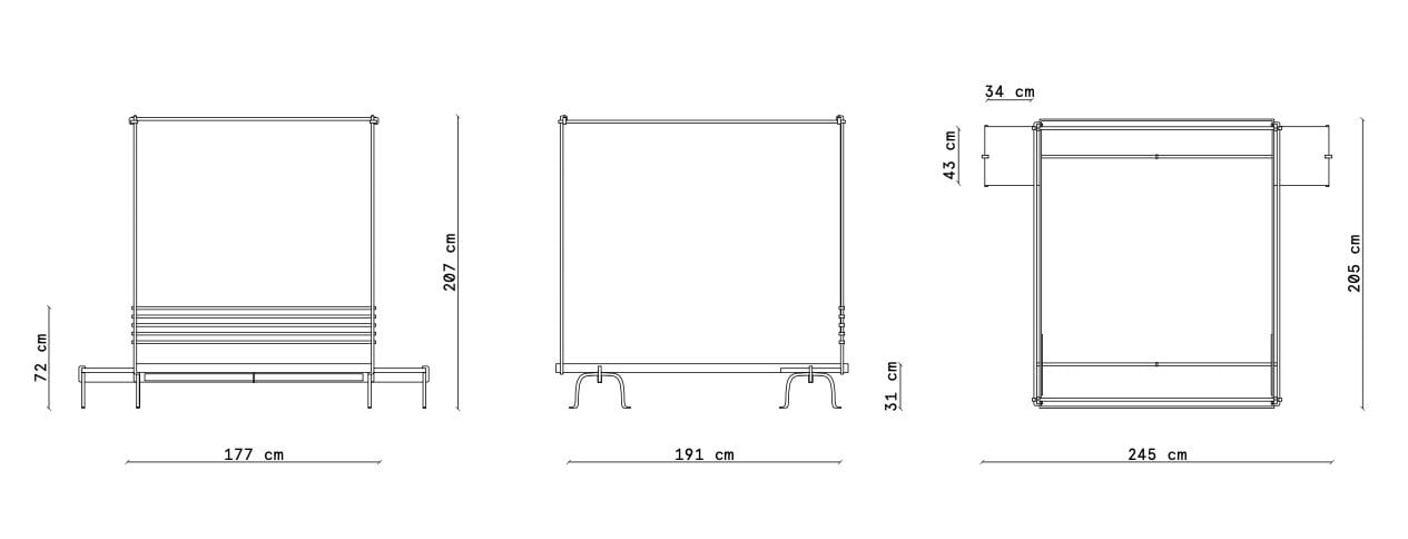 Двуспальная кровать из кованого железа с балдахином Lispi TRESPOLO ARCH-00104943 - Вид №8