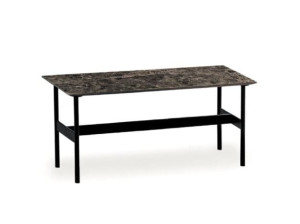 Прямоугольный стеклянный журнальный столик с мраморным эффектом