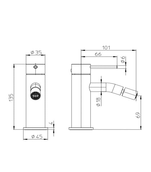 Смеситель для биде из нержавеющей стали Bossini NOBU-Inox AISI 316L ARCH-00117774 - Вид №2