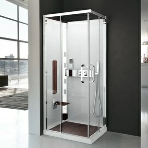 Душевая кабина термостатическая NEXIS 1 A90 HAMMAM Novellini NEXIS цвета тик, с высоким душевым поддоном