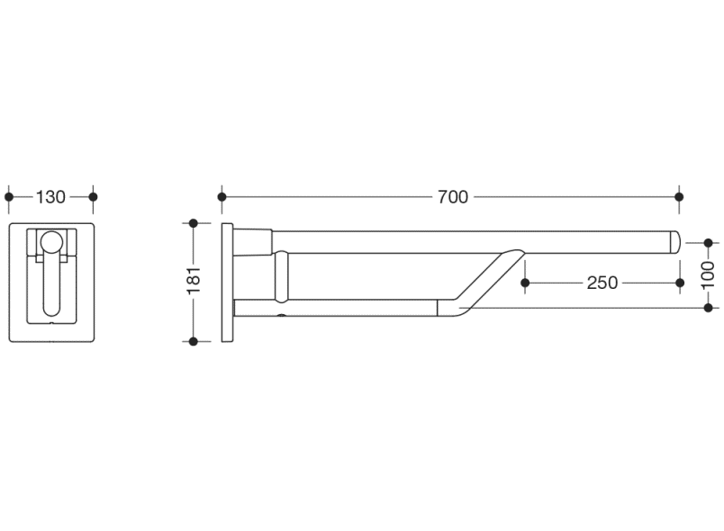 950.50.12099 Двойная опорная рейка на петлях HEWI Stützen  - Вид №4
