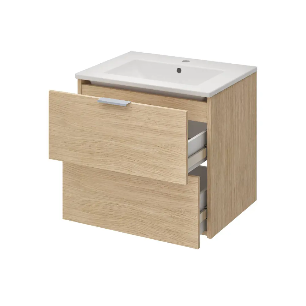 Тумба под раковину подвесная Sensea Essential 60 см цвет дуб STLM-2133366 - Вид №9