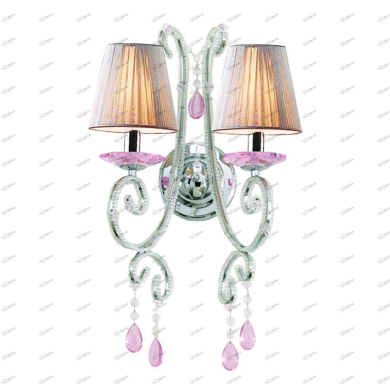 Бра Ideal Lux Violette AP2 IDEAL LUX  077591 Прозрачный;серебро 