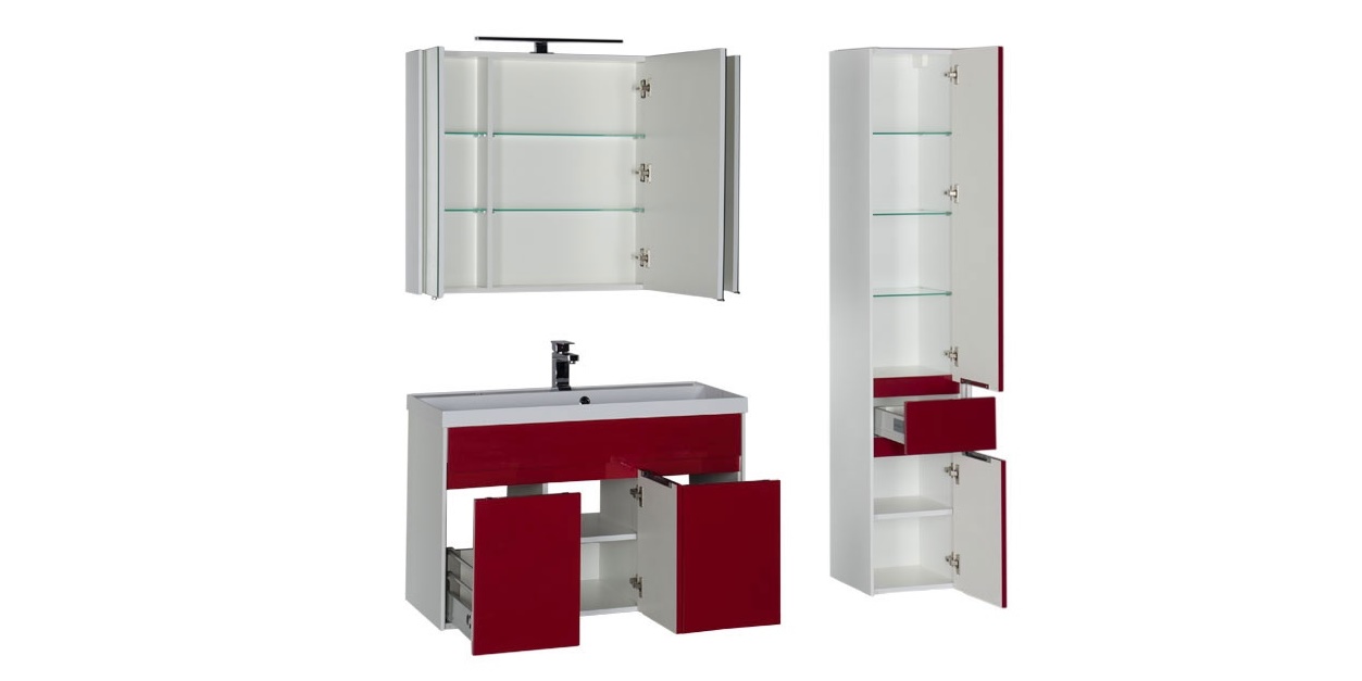 Комплект мебели Aquanet Латина 100 бордо 00181089 - Вид №1