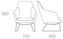 Albaplus Кресло салазки с высокой спинкой Folha 2018/082/ita - Вид №3