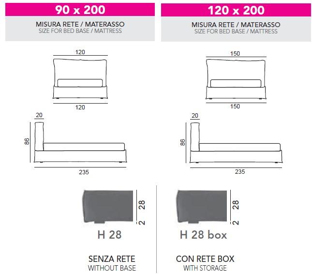 Twils Односпальная кровать с мягким изголовьем Academy piuma sun-id-1431301 - Вид №2
