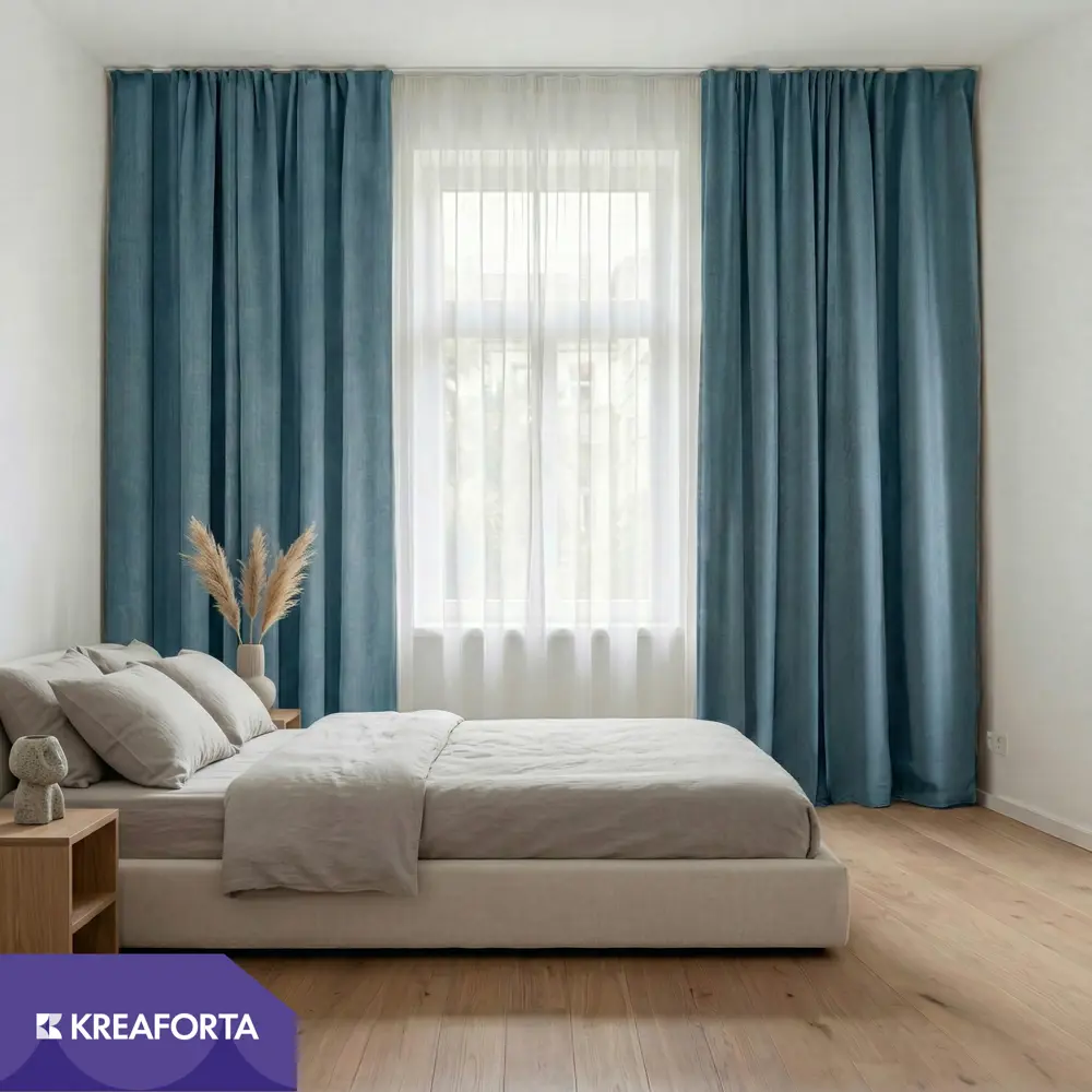 Штора на ленте KREAFORTA Manchester 200x280 см цвет серо-синий 89401545 STLM-2113922  - Вид №6