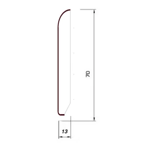 Плинтус Tecnorivest Шпонированный Прямой 70х13 Мербау 2500х70 мм.