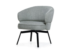 Тканевое вращающееся кресло с подлокотниками