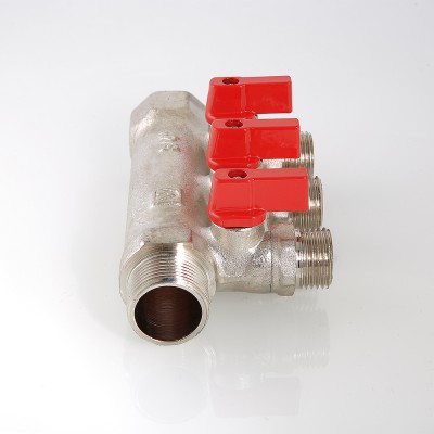 VTc.580.N.0603 Коллектор с отсекающими кранами Valtec 1", 3 х 1/2"  - Вид №6
