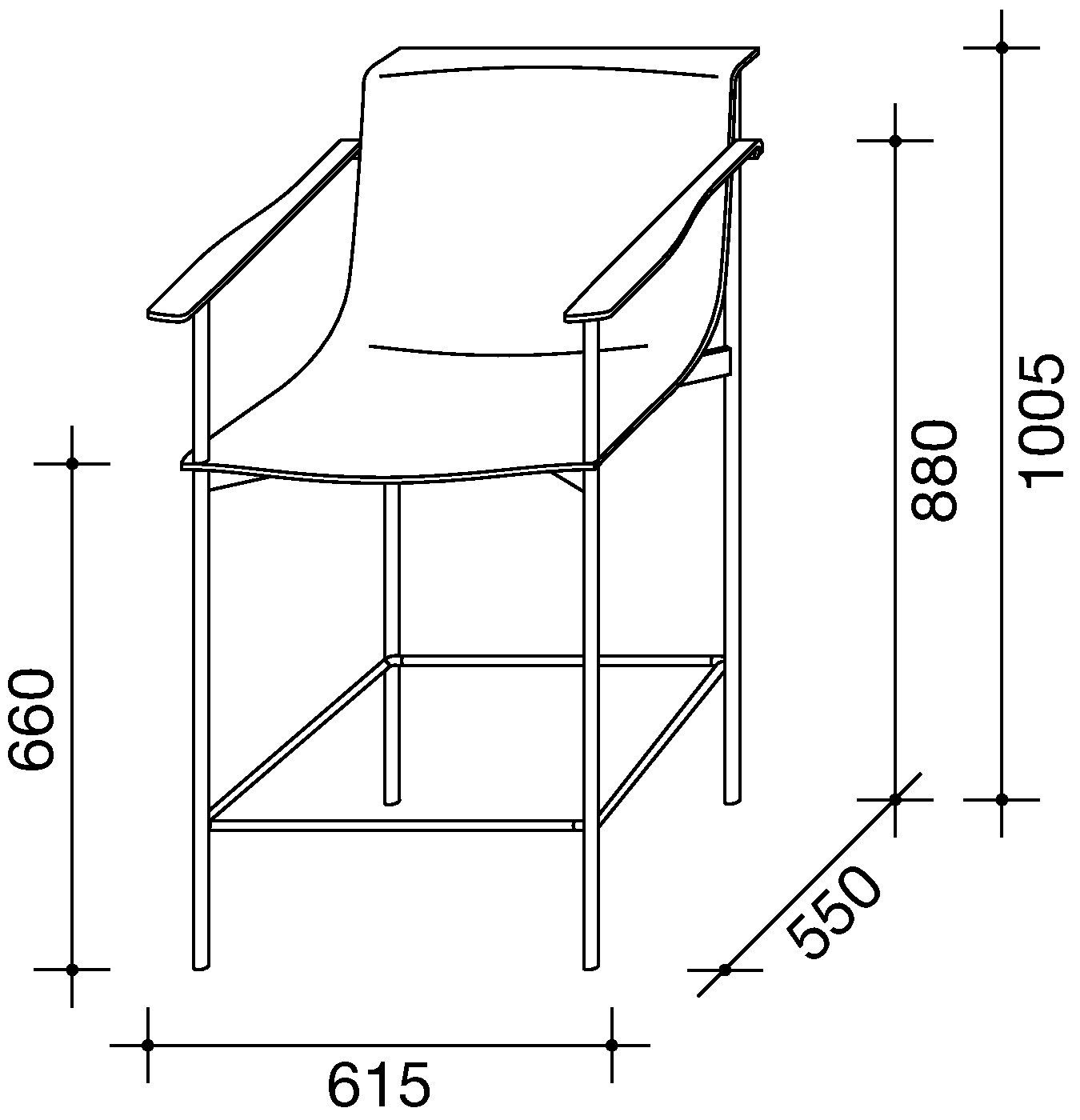 Высокий стул с подлокотниками со спинкой Lema тень ARCH-00076955 - Вид №8