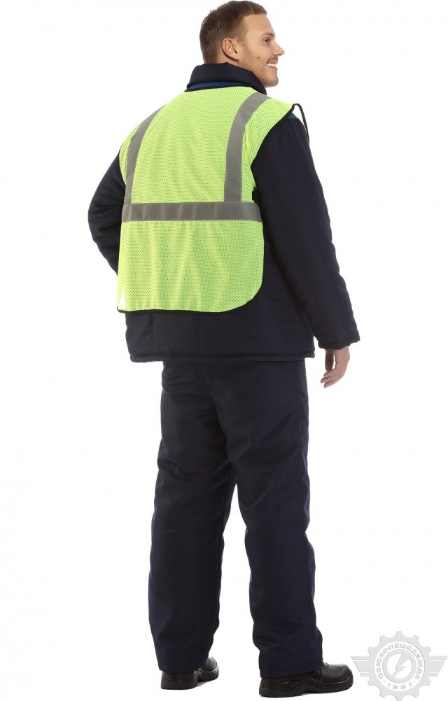 61432 Жилет сигнальный "Спектр" сетка лимонный с СВП  Сигнальная одежда  размер 64-66 Спецодежда  - Вид №8