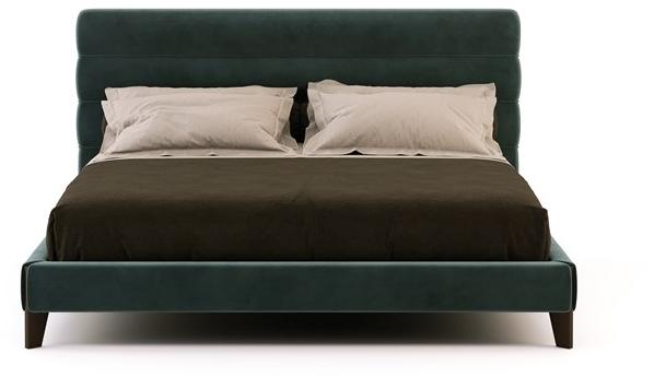 Domkapa Двуспальная кровать из бархата с мягким изголовьем  Dka33  - Вид №4