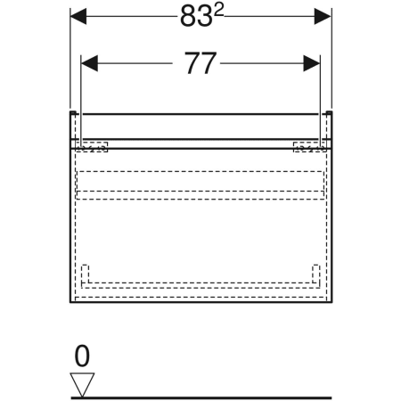 501.904.00.1 Шкафчик для раковины Geberit Renova Plan, с одним выдвижным ящиком и одним внутренним выдвижным ящиком Geberit  - Вид №51