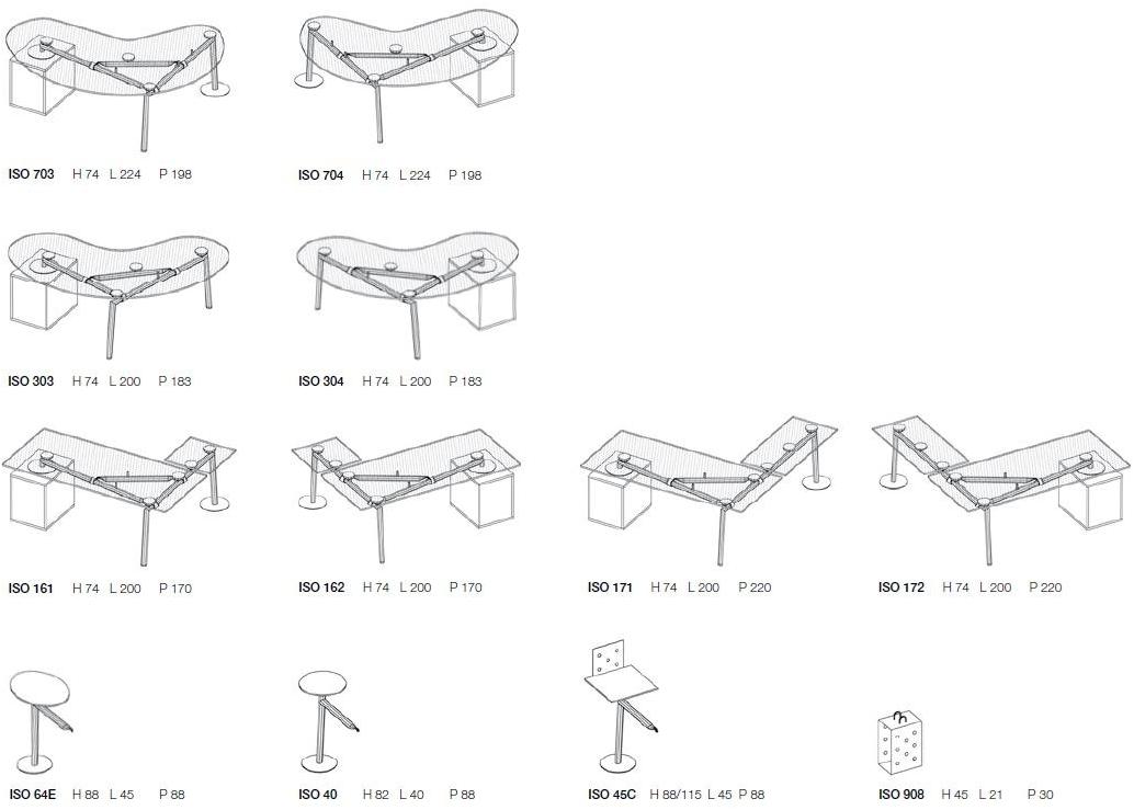 NEWTOM by Ultom Стеклянный стол с ящиками Isotta sun-id-1362517 - Вид №2