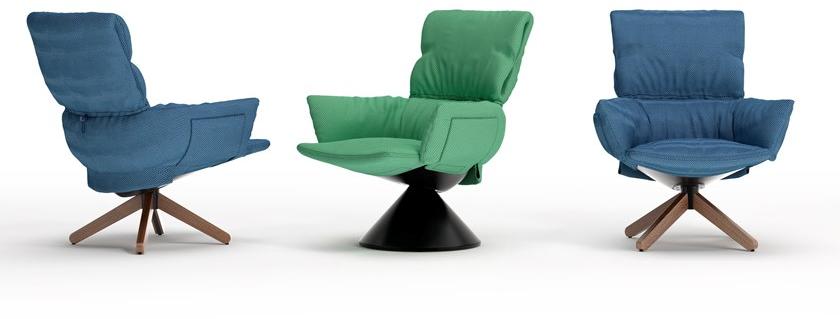 Cappellini Кресло поворотное со съемным чехлом на металлической конической основе Lud’o lounge Lu_2  - Вид №7