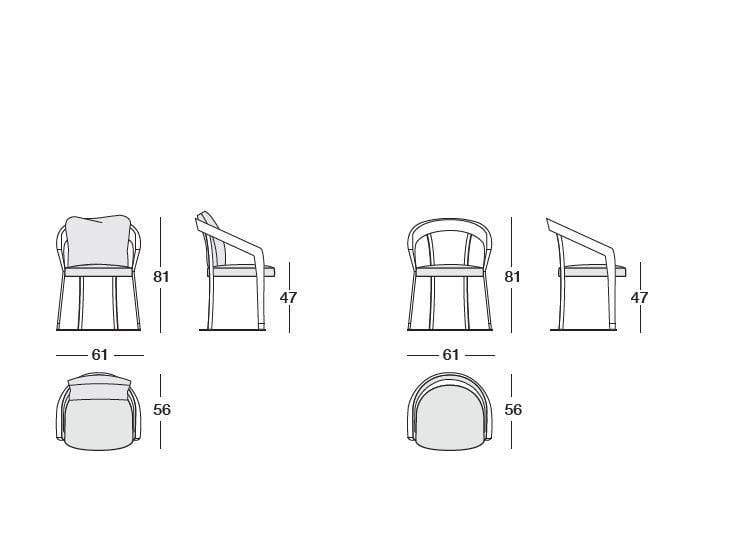 Мягкий стул из ткани Longhi Loveluxe ARCH-00020170 - Вид №2